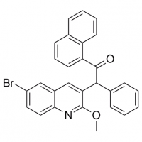 MC82753 Ethanone, 2-(6-bromo-2-methoxy-3-quinolinyl)-1-(1-naphthalenyl)-2-phenyl-, (2R)- 1298044-25-3 Ethanone, 2-(6-bromo-2-methoxy-3-quinolinyl)-1-(1-naphthalenyl)-2-phenyl-, (2R)-