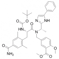 MC82075 Benzoic acid, 5-[[[(2S)-3-[4-(aminocarbonyl)-2,6-dimethylphenyl]-2-[[(1,1-dimethylethoxy)carbonyl]amino]-1-oxopropyl][(1S)-1-(5-phenyl-1H-imidazol-2-yl)ethyl]amino]methyl]-2-methoxy-, methyl ester 1137026-67-5 Benzoic acid, 5-[[[(2S)-3-[4-(aminoca