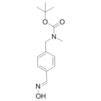 MC82930 Carbamic acid, N-[[4-[(hydroxyimino)methyl]phenyl]methyl]-N-methyl-, 1,1-dimethylethyl ester 1349198-30-6 Carbamic acid, N-[[4-[(hydroxyimino)methyl]phenyl]methyl]-N-methyl-, 1,1-dimethylethyl ester