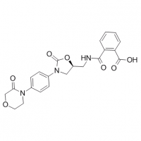 MC82999 Benzoic acid, 2-[[[[(5S)-2-oxo-3-[4-(3-oxo-4-morpholinyl)phenyl]-5-oxazolidinyl]methyl]amino]carbonyl]- 1365267-37-3 Benzoic acid, 2-[[[[(5S)-2-oxo-3-[4-(3-oxo-4-morpholinyl)phenyl]-5-oxazolidinyl]methyl]amino]carbonyl]-
