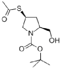 MC83453 1-Pyrrolidinecarboxylic acid, 4-(acetylthio)-2-(hydroxymethyl)-, 1,1-dimethylethyl ester, (2S,4S)- 148017-42-9 (2S,4S)-4-(乙酰基硫代)-2-(羟基甲基)-1-吡咯烷羧酸-1,1-二甲基乙酯