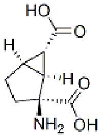 MC83965 Bicyclo[3.1.0]hexane-2,6-dicarboxylic acid, 2-amino-, (1S,2S,5R,6S)- (9CI) 176199-48-7 (1S,2S,5R,6S)-2-氨基二环[3.1.0]己烷-2,6-二羧酸