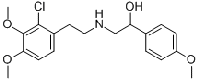 MC75707 N-[2-Hydroxy-2-(4-methoxyphenyl)ethyl]-2-(2-chloro-3,4-dimethoxyphenyl)ethylamine 71636-38-9 N-[2-羟基-2-(4-甲氧基苯基)乙基]-2-(2-氯-3,4-二甲氧基苯基)乙胺