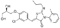 MC81011 (2Z,5Z)-5-(3-chloro-4-((R)-2,3-dihydroxypropoxy)benzylidene)-2-(propyliMino)-3-(o-tolyl)thiazolidin-4-one 854107-55-4 (2Z,5Z)-5-(3-chloro-4-((R)-2,3-dihydroxypropoxy)benzylidene)-2-(propyliMino)-3-(o-tolyl)thiazolidin-4-one